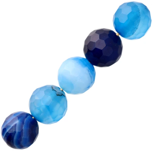 Cuentas Rondes facettées en agate teintée 6 mm Bleu Marine x15
