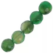 Cuentas Redondas facetadas de ágata teñida 6 mm Verde Emeralda x