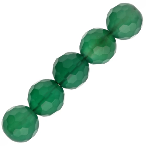 Cuentas Redondas facetadas de ágata teñida 6 mm Verde Emeralda x