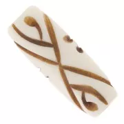 Cuentas cilíndricas decoradas de 24 x 9 mm x5