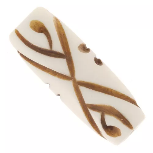 Cuentas cilíndricas decoradas de 24 x 9 mm x5