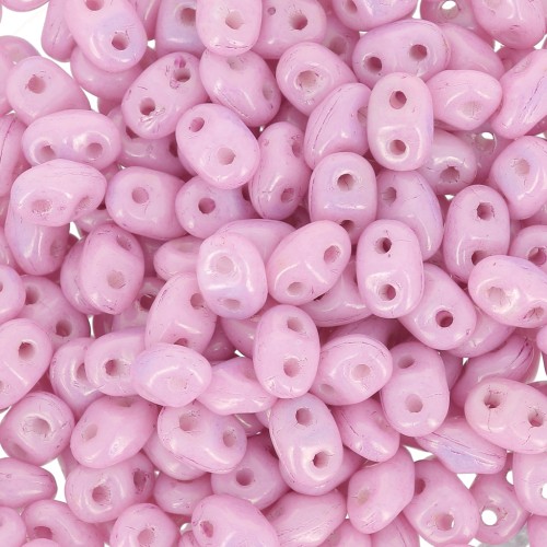 MiniDuo 2x4 mm Opaque Light Rose Ceramic Look x10g