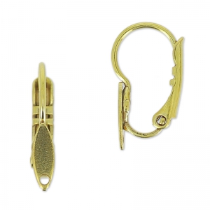 Ganchos motif feuille 17 mm dorado con oro fino x2