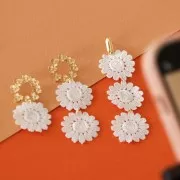 Encaje de guipu ovale 28x22 mm Marfil x10