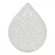 Colgante ligero gota 23 mm plateado x4