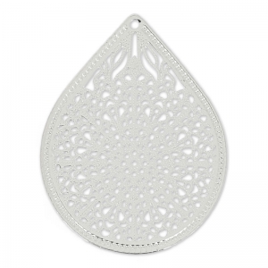 Colgante ligero gota 23 mm plateado x4