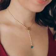 Colgante Swarovski 6430 8 mm Cristal Azul Bermuda x1