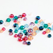 XL Swarovski 5042 perla rondelle 8 mm - Scarlet Shimmer 2X x1