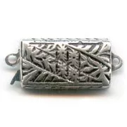 Cierre rectángulo 17x9.5 mm plateado envejecido x1