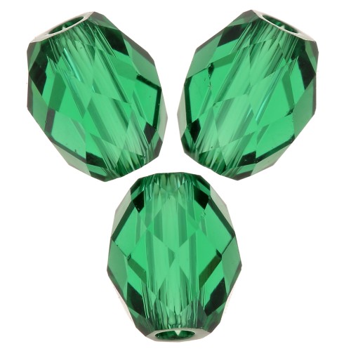 Aceitunas Briolettes Swarovski 5044 Cuenta con forma de oliva 5x4 mm - Majestic Green x10
