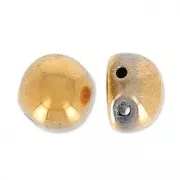 Cuentas Cabujones 2 agujeros 6 mm Capri Gold x20