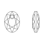 Colgante Swarovski 6438 Elliptic Cut Pendant 16 mm - Escarlata x1