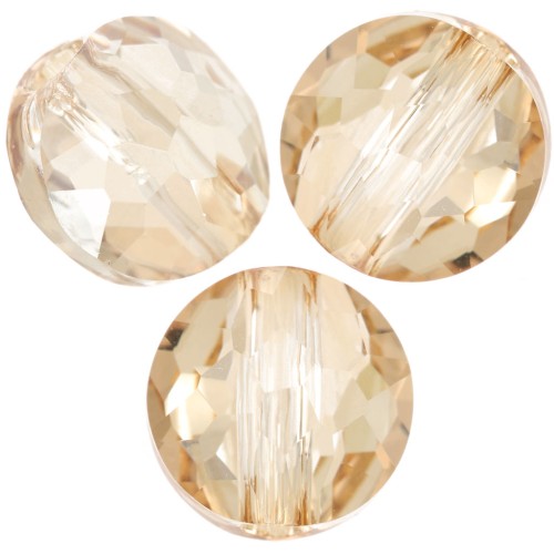 Cuentas planas redondas - 6 mm - Thin Round Swarovski 5034 - Crystal Golden Shadow x6