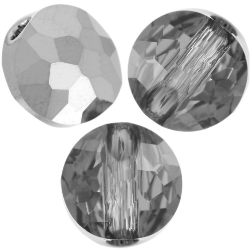 Perlas planas redondas - 6 mm - Thin Round Swarovski 5034 - Crystal Silver Night x6