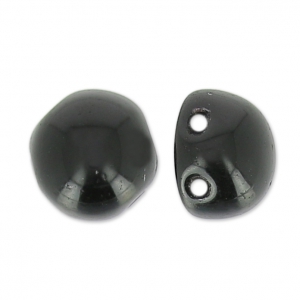Cuentas Cabujones 2 agujeros 6 mm Jet x20