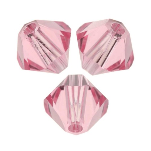 Peonzas de cristal Swarovski 5328 3 mm Rosa claro x50