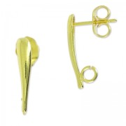 Pendientes gota 17 mm dorado con oro fino x2