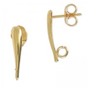 Pendientes gota 17 mm dorado rosa x2