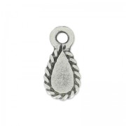 Dijes gotas 11.5 mm plateado antiguo x4|raw }}