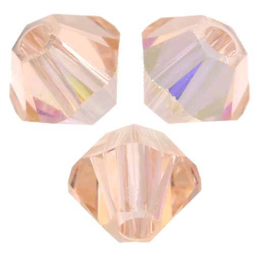 Peonzas de cristal Swarovski 3 mm - Light Peach AB x50