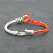 Cierre semi pulsera magnético para cordón 5 mm plateado envejecido x1