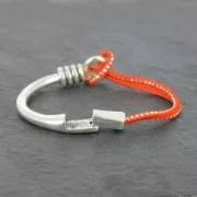 Cierre semi pulsera magnético para cordón 5 mm plateado envejecido x1