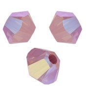 Tupis de Cristales de Swarovski 5328 3 mm Rosa Water Opal Shimmer x50