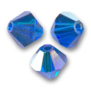 Toupies en cristal Swarovski 5328 4 mm Capri Blue AB x50