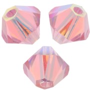Toupies en cristal Swarovski 5328 4 mm Light Rose AB2X x50