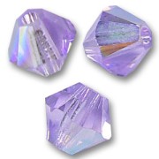 Toupies en cristal Swarovski 5328 4 mm Violet AB x50