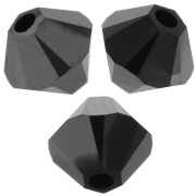 Peonzas de cristal Swarovski 5328 4 mm Jet Hematite x50