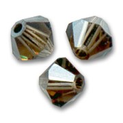 Toupies en cristal Swarovski 5328 4 mm Smoky Quartz Satin x50
