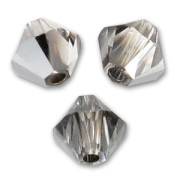 Peonzas de cristal Swarovski 5328 4 mm Cristal Plata Noche x50