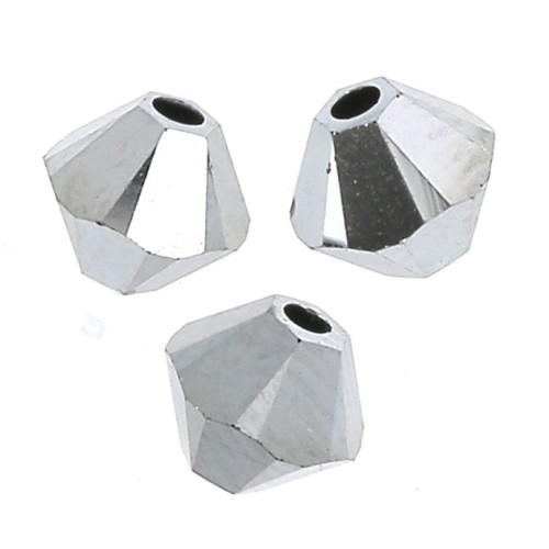 Peonzas de cristal Swarovski 5328 4 mm Crystal Light Cromo 2X x50