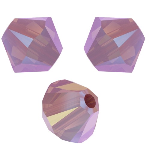 Peonzas de cristal Swarovski 5328 4 mm Rose Water Opal Shimmer 2X x50