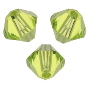 Swarovski 5328 Alfileres de cristal de 4 mm - Verde cítrico x50