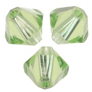 Swarovski 5328 Peonzas de cristal de 4 mm - Peridoto reinventado x50