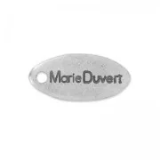 Dije personalizado ovalado 15x6 mm plateado antiguo x1000