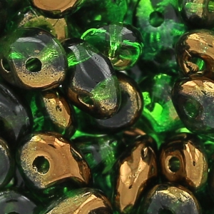 SuperDuo 2,5x5 mm Green Semi Bronze Luster x10g