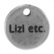 Dije personalizado redondo 12 mm plateado antiguo x1000