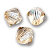 Peonzas de cristal Swarovski 5328 6 mm Crystal Golden Shadow x20