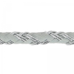 Cordón tressé coton/lurex 3.5 mm Gris/argenté x1m