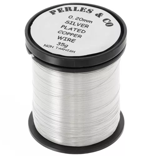 Hilo de cobre 0.20 mm anti-deslustre Plateado x 175 m