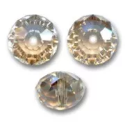 Cuenta redonda aplanada PureCrystal 5040 de 8 mm - Crystal Golden Shadow x1