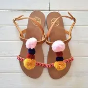 Pompón redondo  sintético  5 cm Rosa x1