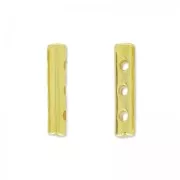 Separador 3 vías 17.5x3.5 mm dorado con oro fino x1