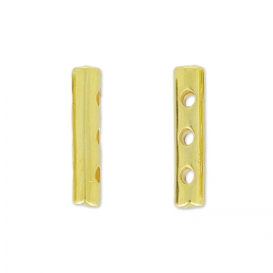 Separador 3 vías 17.5x3.5 mm dorado con oro fino x1