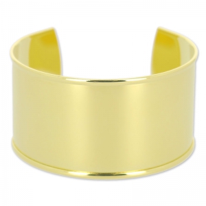 Base pulsera latón con reboren curvado 37 mm dorado con oro fino x1