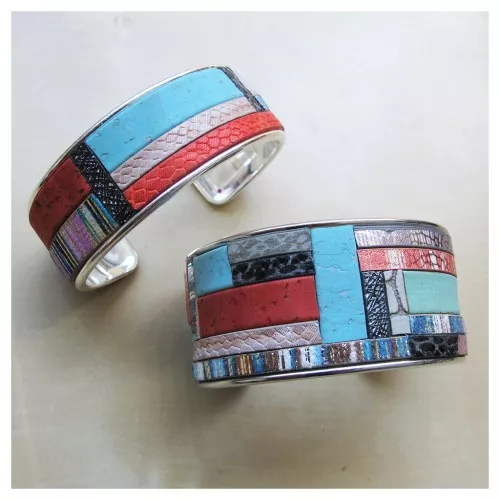 Base pulsera latón con reboren curvado 37 mm plateado x1