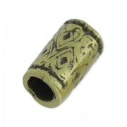 Cuenta tubo gordo agujero texturado 14x8 mm bronce x1|raw }}